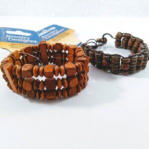 NWT Darice Natural Wood Bracelets